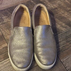 Frye Silver Slip-On Loafers